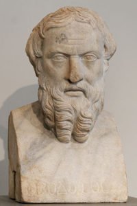 bust of herodotus, the father of history