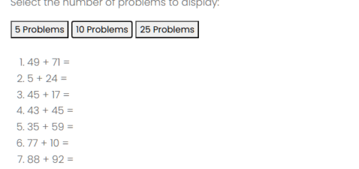 Random Basic Addition Problem Generator 3