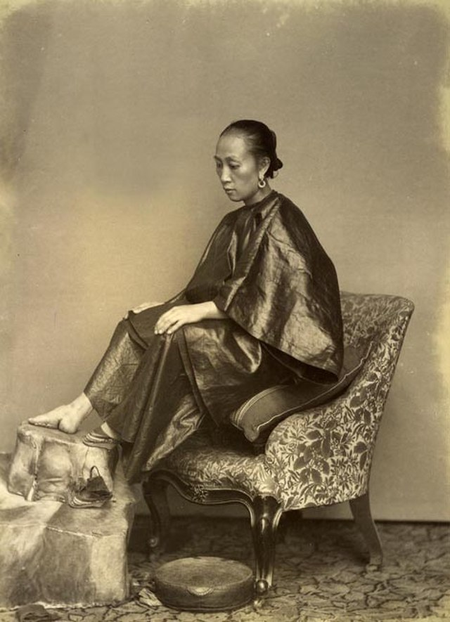 A Chinese Golden Lily Foot, Lai Afong, c1870s