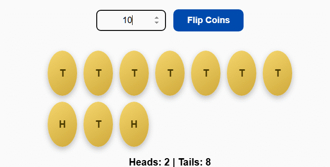 Flip Multiple Coins Tool 1