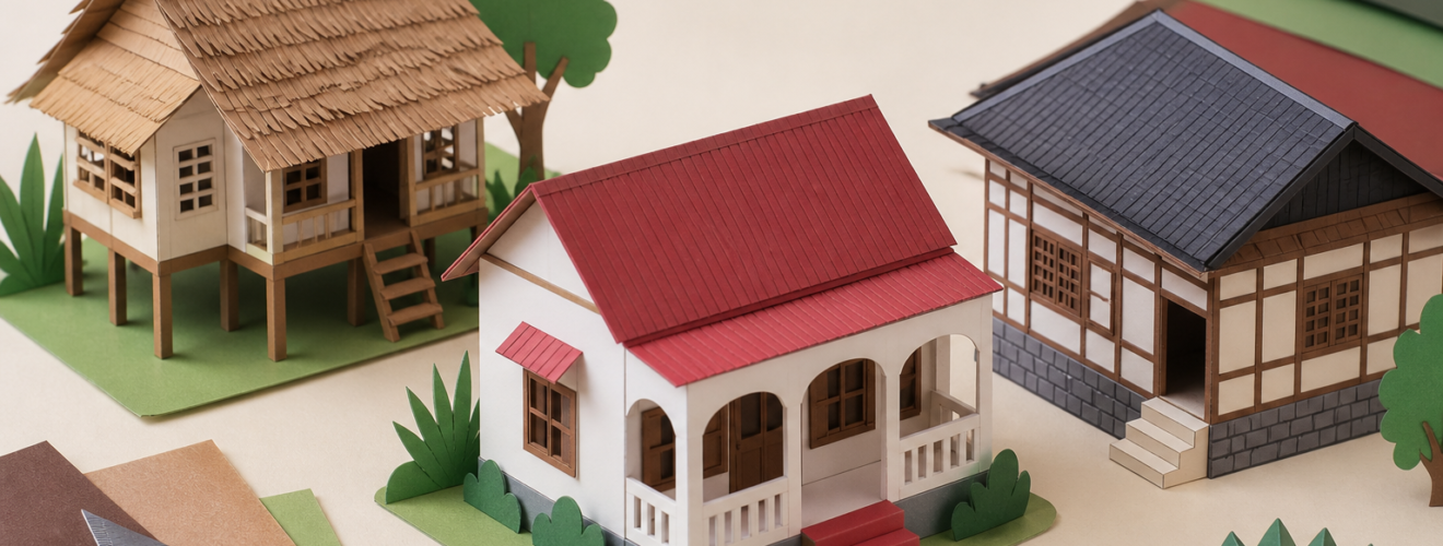 Building Simple 3D Paper Sculptures of Local Houses