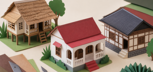 Building Simple 3D Paper Sculptures of Local Houses