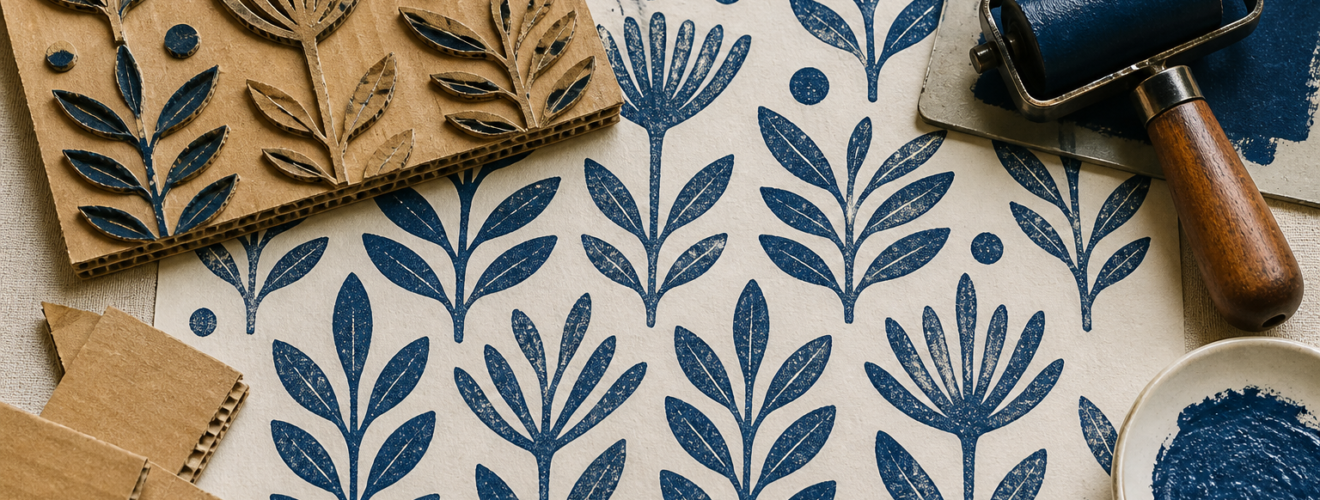 Cardboard Relief Printing: Creating Repeat Patterns