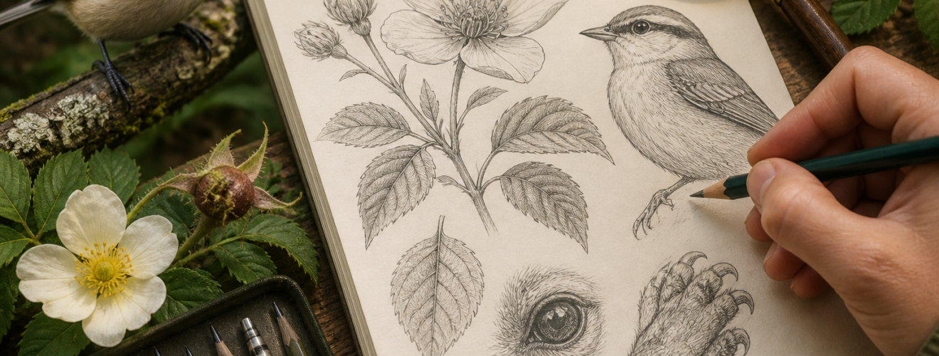 Drawing Details in Nature: Observing Plants and Animals