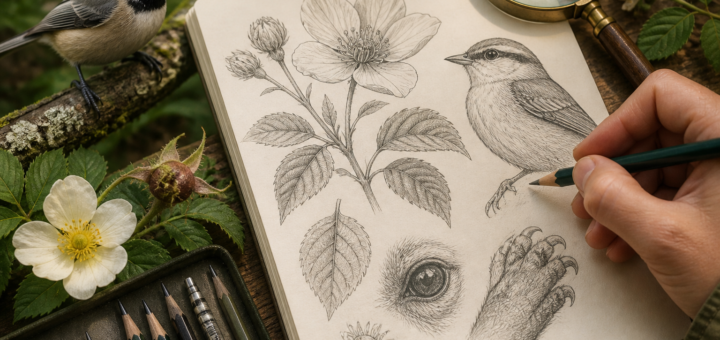 Drawing Details in Nature: Observing Plants and Animals